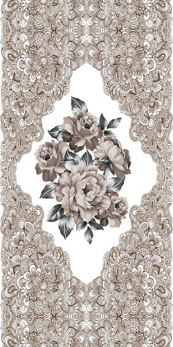 492575-欧美流行时尚欧式花纹定位花连衣裙