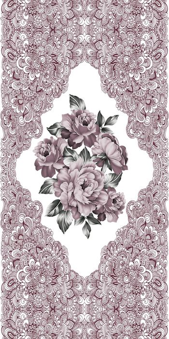 492576-欧美流行时尚欧式花纹定位花连衣裙