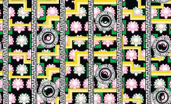 492786-原创几何字母莲花肌理华亿平台