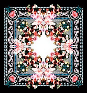 492806-原创大牌花卉丝巾华亿平台