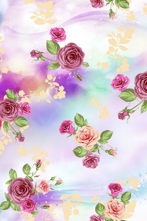 花卉印花华亿平台图片