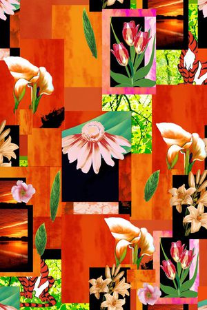 花卉印花华亿平台图片