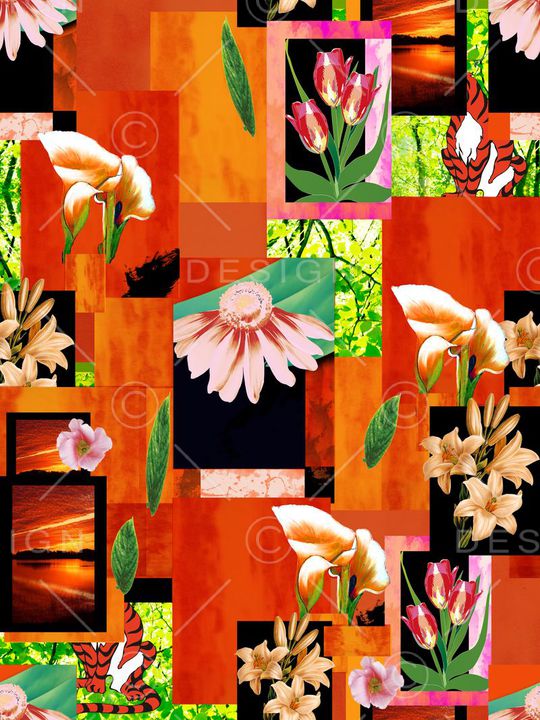 花卉印花华亿平台图片