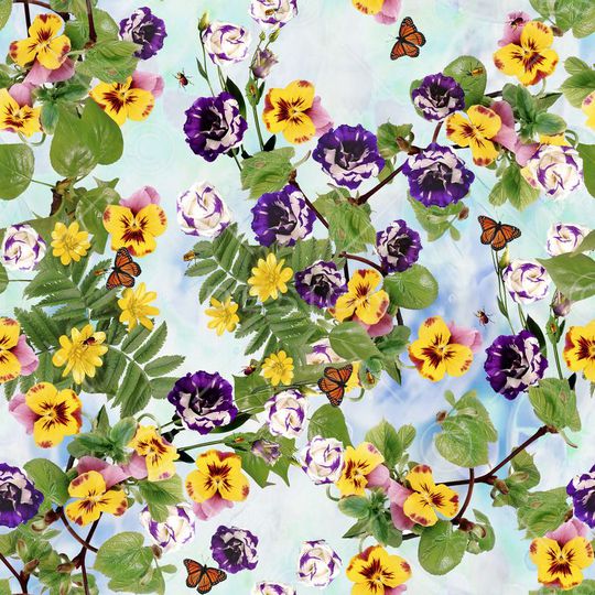 花卉风格印花华亿平台图片