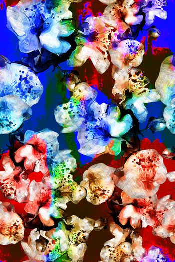 492974-原创时尚大牌水墨肌理花卉渐变华亿平台