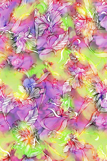 493170-流行时尚梦幻蕾丝底纹印花 