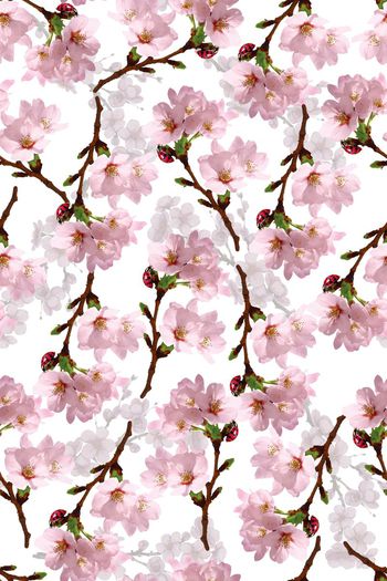 493226-时尚清新可爱小碎花  瓢虫