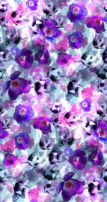 493372-欧美流行时尚梦幻花卉 女装 连衣裙