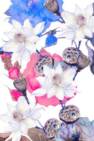 荷花印花华亿平台图片