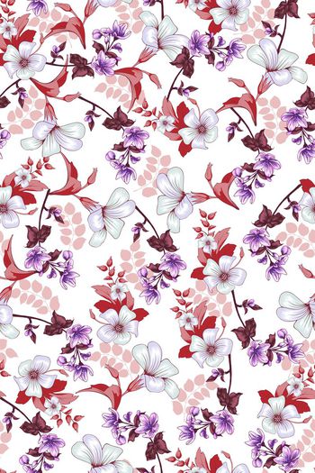 493745-手绘风格时尚清新小碎花  底花