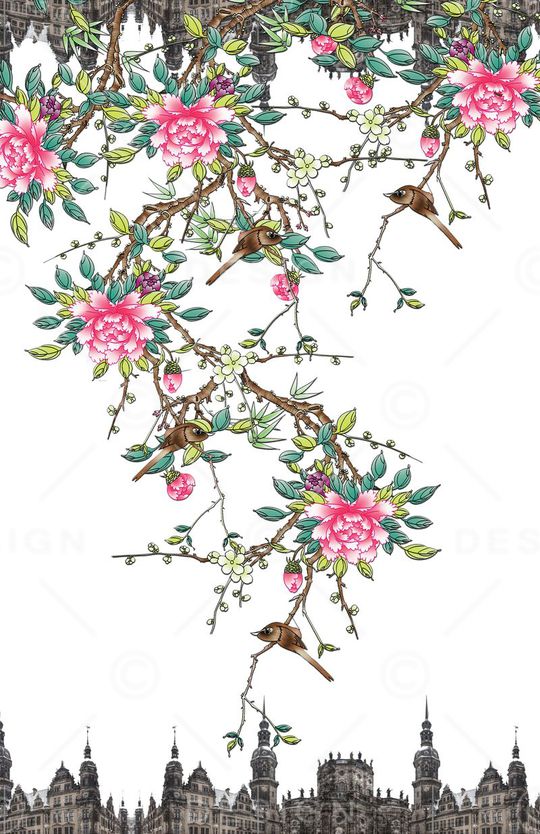 牡丹印花华亿平台图片