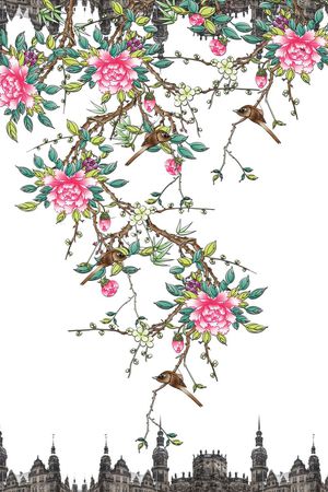 牡丹印花华亿平台图片