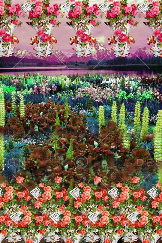 花卉印花华亿平台图片