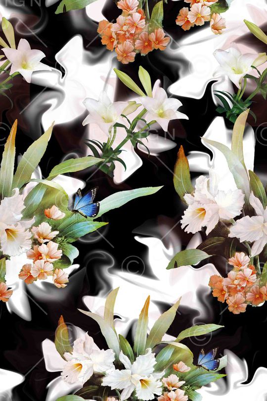 花卉印花华亿平台图片