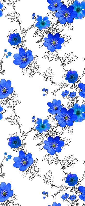 494316-流行时尚手绘枝蔓花卉印花-彩色系列