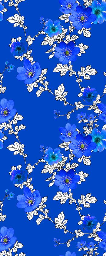 494318-流行时尚手绘枝蔓花卉印花-色彩系列