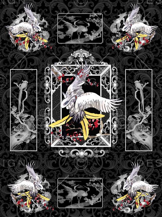 仙鹤印花华亿平台图片