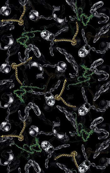 494378-潮流时尚铁链树藤数码印花