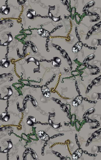 494379-潮流时尚铁链树藤数码印花