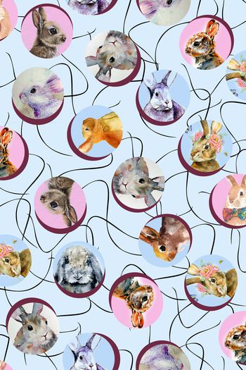 494386-水彩 兔子 波普原点  时尚清新