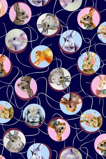 494387-水彩 兔子 波普原点  时尚清新