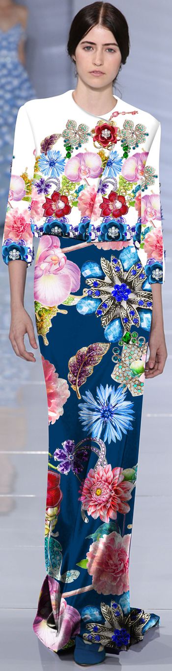 494404-流行时尚宝石手绘花卉印花 -珠宝系