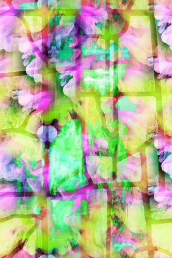 494450- 流行时尚抽象彩色玻璃印花-色彩系