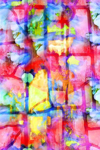 494458- 流行时尚抽象彩色玻璃印花-彩色系