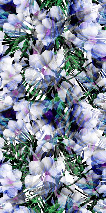 494596-欧美流行时尚手绘清新花卉 女装连衣