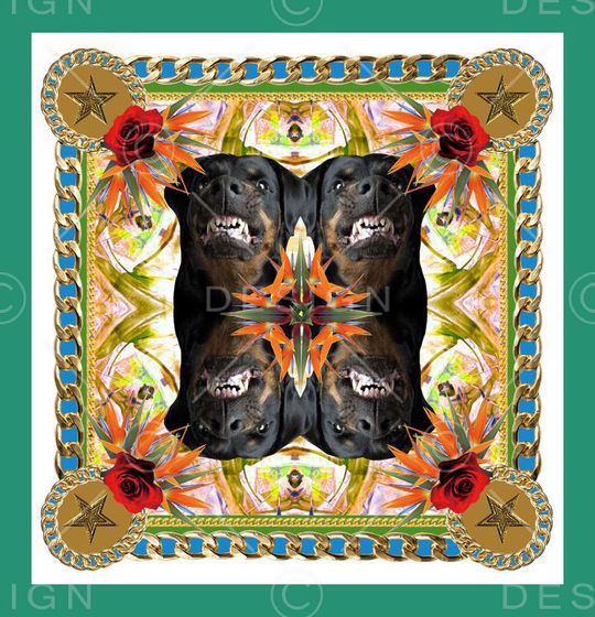 动物狗头印花华亿平台图片