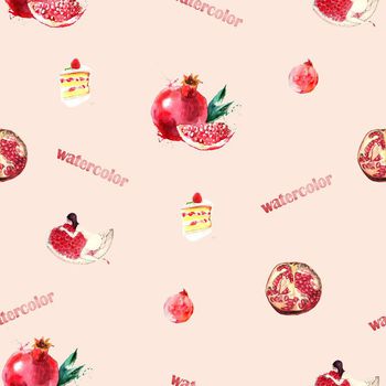 494848-甜美水彩石榴字母冰淇淋印花