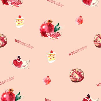 494896-甜美水彩石榴字母冰淇淋印花