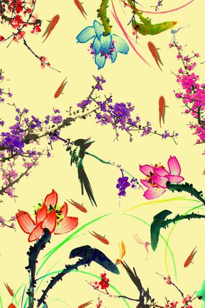 中国风印花华亿平台图片