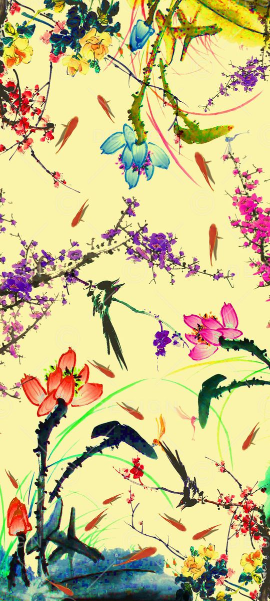 中国风印花华亿平台图片