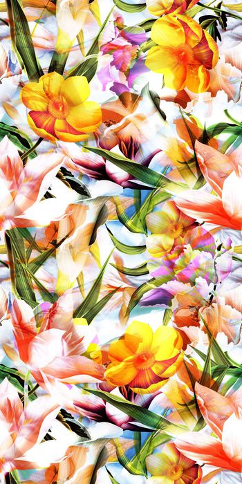 495118-欧美流行时尚手绘清新花卉 女装连衣