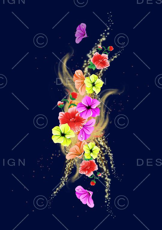 花卉印花华亿平台图片