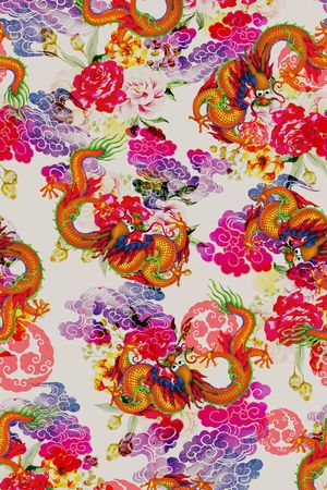 中国风印花华亿平台图片