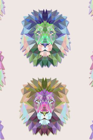 几何狮子头印花华亿平台图片