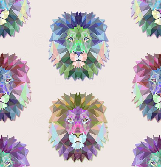 几何狮子头印花华亿平台图片