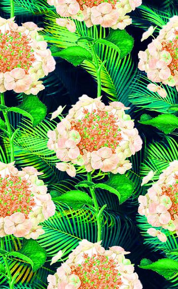 495603- 流行时尚手绘水彩花卉印花-水彩系