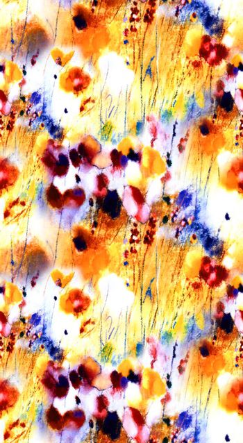 495611-流行时尚手绘水彩花卉印花-水彩系列