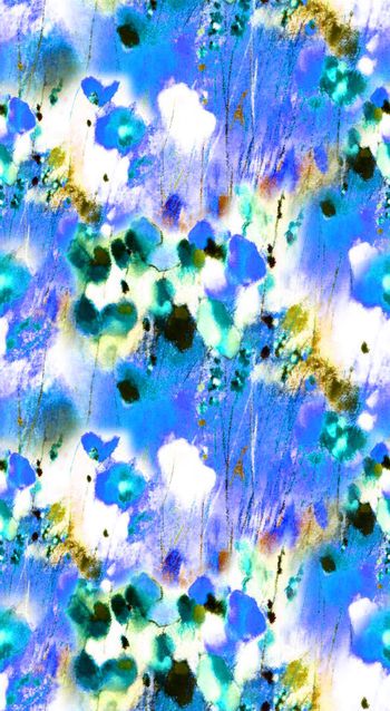 495612-流行时尚手绘水彩花卉印花-水彩系列