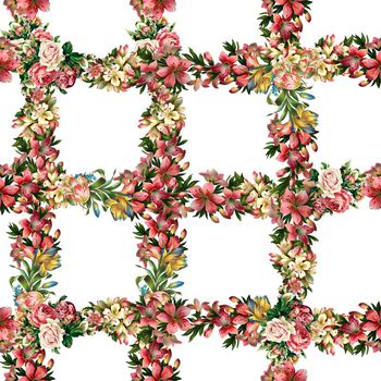 495685-时尚格子花卉（黑白2个配色）