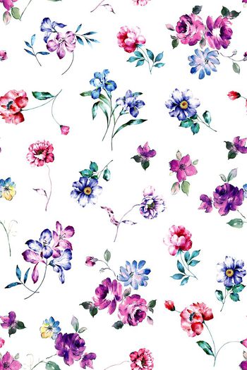 495821-复古 手绘水彩小碎花 女装华亿平台