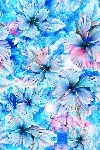 495925- 流行时尚手绘水彩花卉印花-水彩系