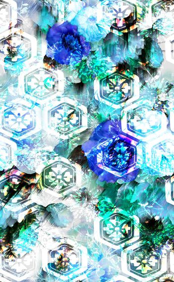 495943-流行时尚手绘水彩花卉印花-水彩系列