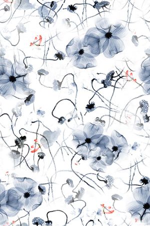 抽象荷花印花华亿平台图片