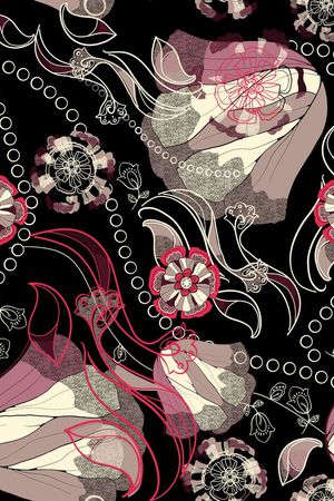 抽象花卉印花华亿平台图片