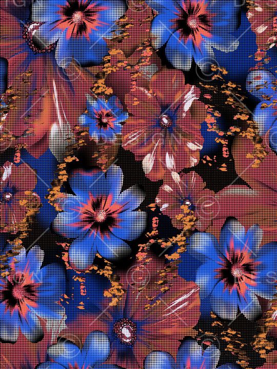 花朵小圆点印花华亿平台图片