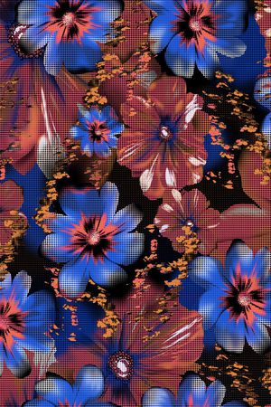 花朵小圆点印花华亿平台图片